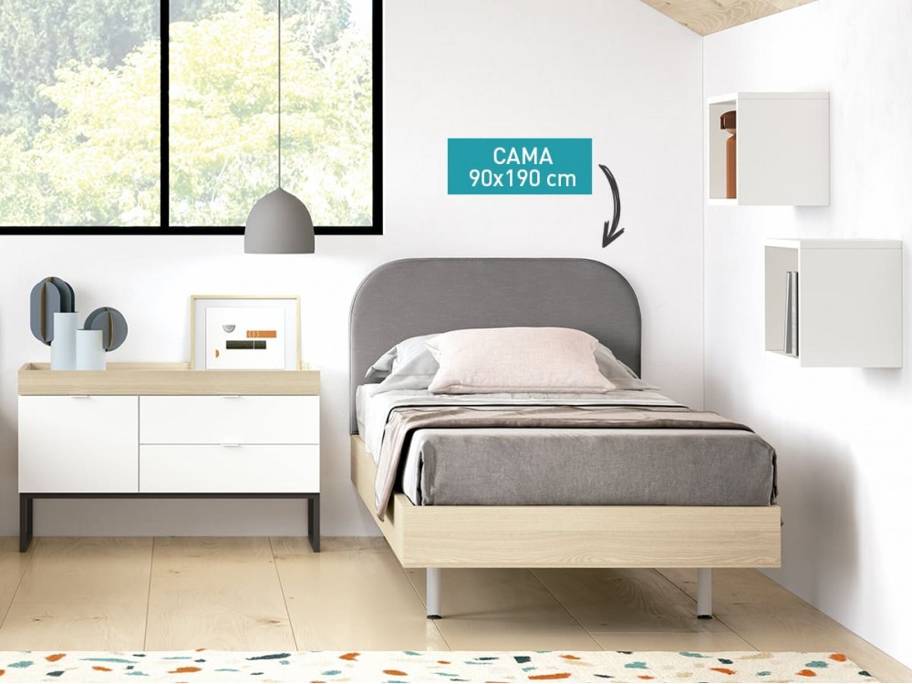 cama tapizada 90x190 cm modelo Stay -