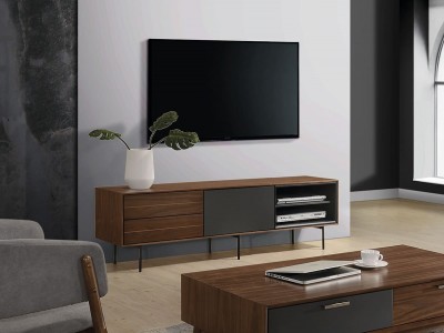 Mueble TV de 170x40 cm nogal-gris antracita