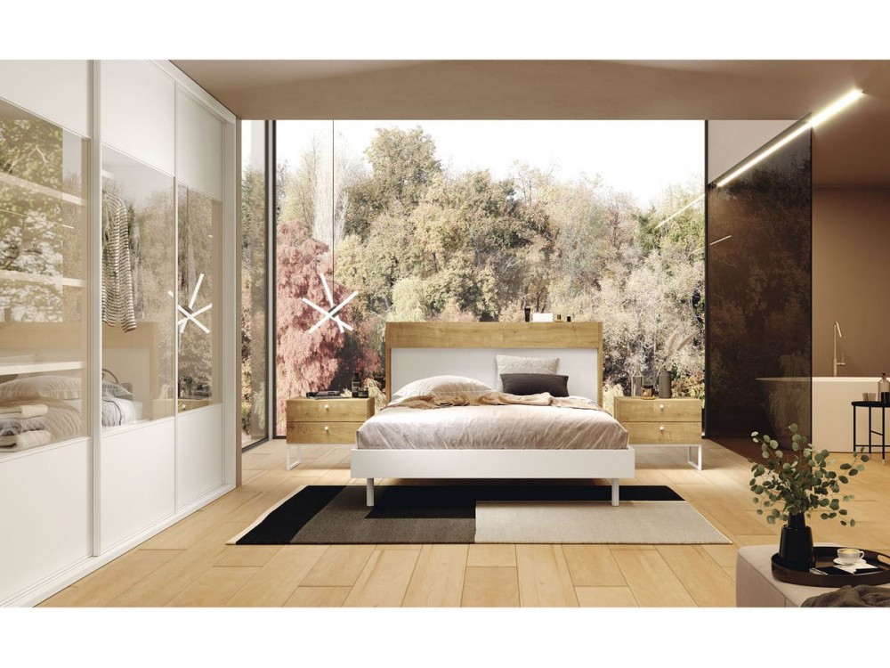 Dormitorio de estilo nórdico roble forest-blanco