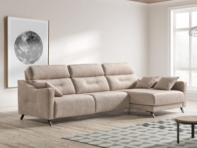 Sofá chaise longue motorizado de 285x164x106 cm