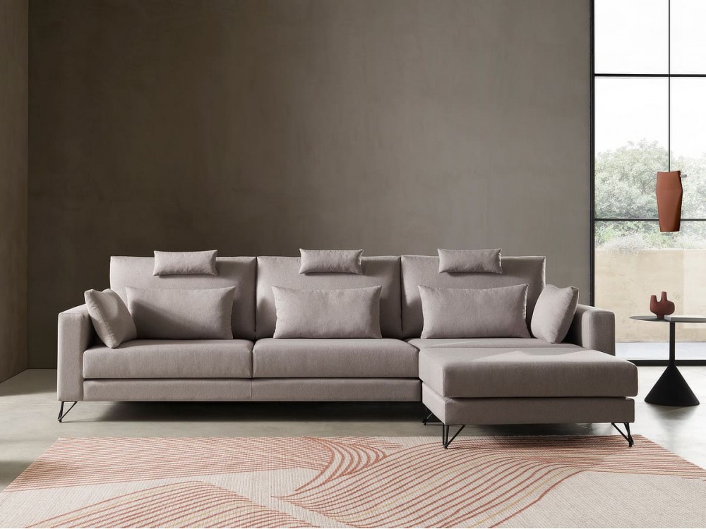 Sofá chaise longue reversible de 299x167x95