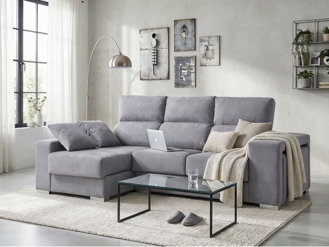 Sofá chaise longue de 235x160x95 cm