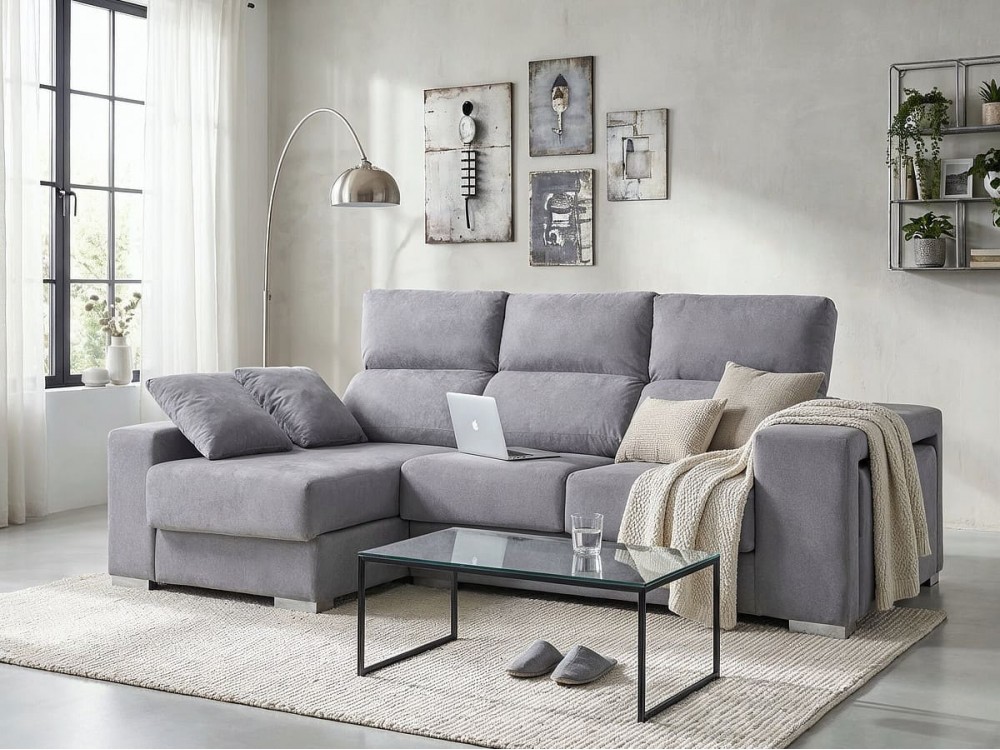 Sofá chaise longue de 235x160x95 cm