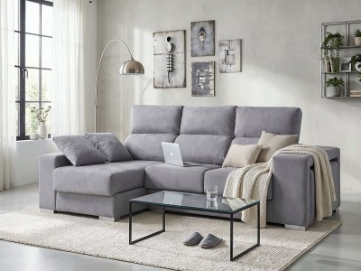 Sofá chaise longue de 235x160x95 cm