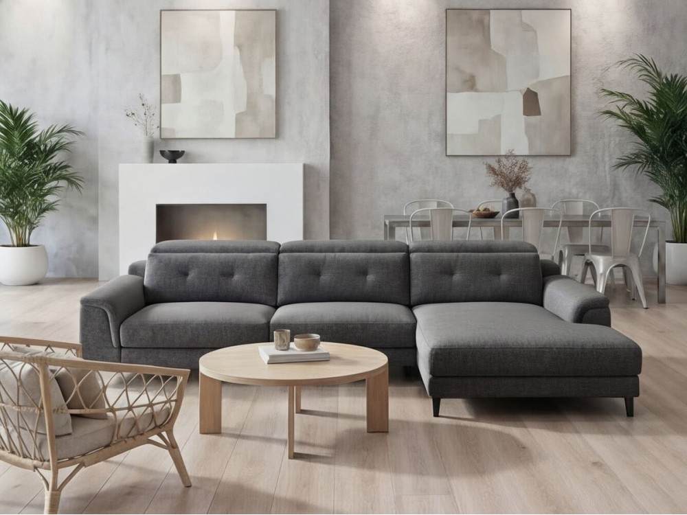 Sofá chaise longue motorizado de 324x170x103 cm