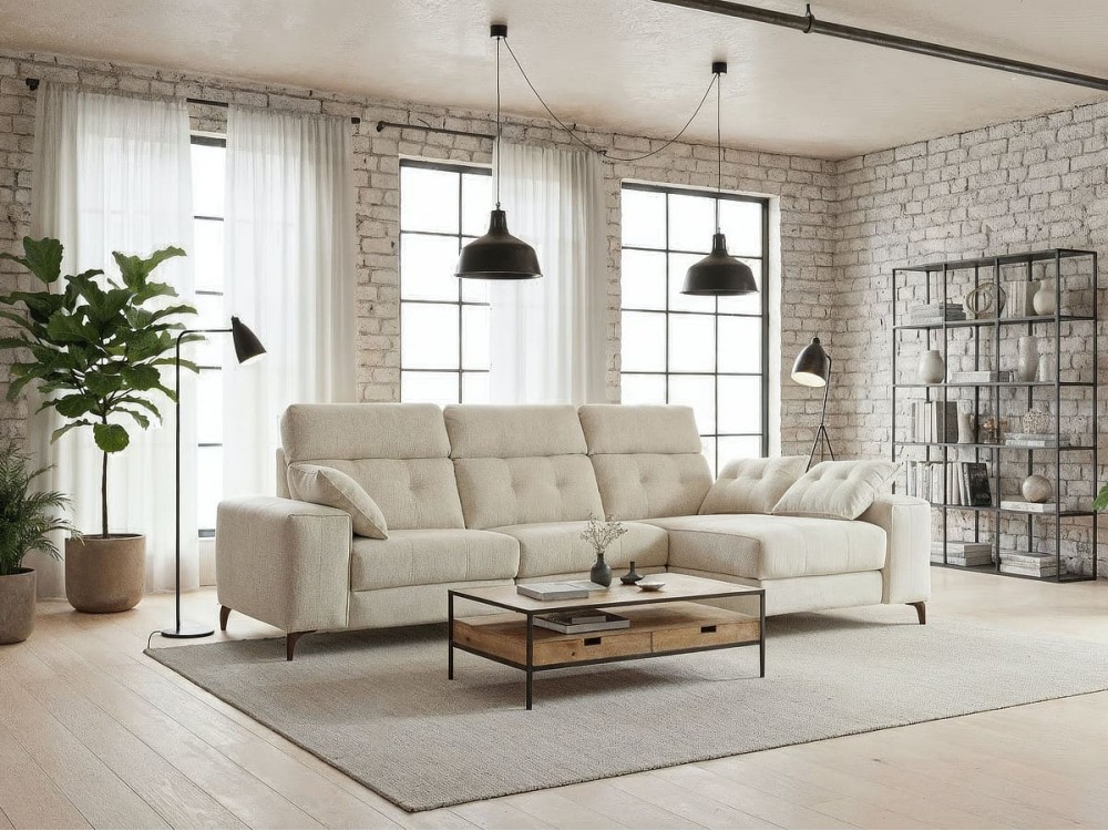 Sofá chaise longue motorizado de 300x172x104 cm